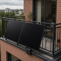 Système solaire de balcon 800W, 2 panneaux solaires en verre 400W, kit prêt à l'emploi pour station d'alimentation domestique au Royaume-Uni, module PV haute efficacité