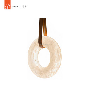 Spanish alabaster Ring Pendant <b>Lamp</b> for Villa Hotel <b>Kitchen</b> Dining Living Room Foyer - Product Image 1