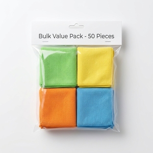 Lot de 10 chiffons de nettoyage carrés en microfibre de 11.5 pouces x 11,5 pouces, 5 couleurs assorties, chiffon en verre sec humide et sec, nettoyage facile - Product Image 6