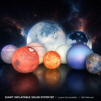 Ballons PVC Planète Terre 2/3/4m avec ventilateur intégré, alimentés par batterie et résistants au vent, garantie 1 an pour usage promotionnel