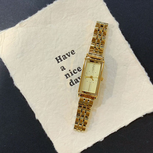 Reloj de Pulsera de Acero Rectangular Elegante de Alta Gama, Reloj de Cuarzo Minimalista Retro Único para Mujer - Product Image 1