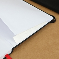 Cahier de notes A5 à couverture personnalisée en lin Cahier de notes professionnel rigide de qualité supérieure Tissu à bande élastique avec fil noir gaufré Couture Logo personnalisé