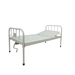 Hospital furniture jet mold stainless steel One crank hospital bed price medical flat Bed for patient nursing