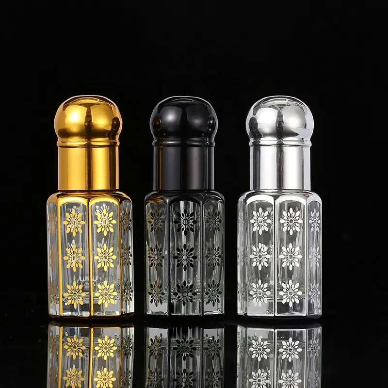 CJ-Empty Fancy 3ml 6ml 12ml achteckige kleine dekorative Glas-Oud-Parfüm öl flaschen mit Glasstab