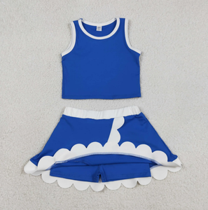 Conjunto de Ropa Deportiva para Bebés Niñas, Chaleco sin Mangas con Diseño de Conchas y Falda Corta para Yoga - Product Image 6