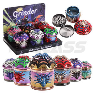 เครื่องบดสมุนไพรสำหรับสูบบุหรี่ ขนาด 75 มม. ทำจากโลหะสังกะสีอะลูมิเนียม คุณภาพสูง รูปทรงแมงมุมเล็ก รับผลิตตามสั่งขายส่ง - Product Image 2