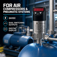 Interruptor de Presión Digital Hidráulico Hanke HK-710 24VDC, 2 Salidas PNP 4-20mA, Acero Inoxidable 316L, IP65 para Equipos Industriales