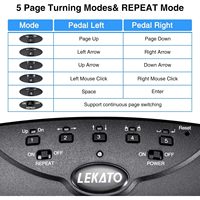 LEKATO Pédale sans fil rechargeable pour tourneur de pages Bluetooth pour iPad, tablettes, téléphones Android et iOS, instrument de musique