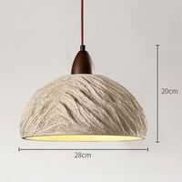 Luminaire suspendu de style japonais Wabi Sabi, en bois et ciment, pour salle à manger, chambre, îlot de cuisine et bar, avec télécommande.