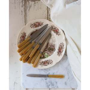 Juego de 12 cuchillos para postre Flaviamastro con mangos de resina color mostaza - Product Image 2