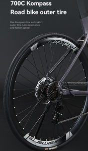 Vélo de route 700c à freins à disque en alliage d'aluminium, prix bas, ultra léger, super rapide, pour hommes, femmes et adultes - Product Image 6