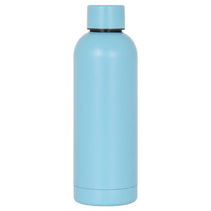 Stainless Steel Insulated Water <b>Bottle</b> Light Blue 500Ml Travel <b>Thermos</b> Straight Cup Design - Product Image 1