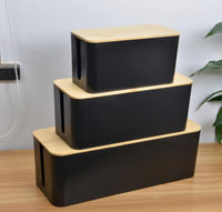 Boîte de gestion de câbles rectangulaire en plastique avec clips et organiseur de fils pour dissimuler les multiprises et les prises électriques - Écologique