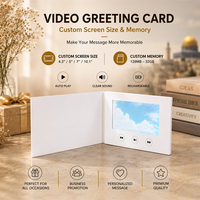 Carte de vœux vidéo personnalisée avec écran LCD, carte vidéo musicale personnalisée pour mariage, anniversaire, Noël, cadeau OEM