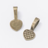 Support de pendentif en forme de cœur croisé en alliage de zinc texturé pour montage de cabochon