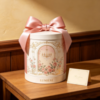 Boîte cadeau ronde rigide de luxe en gros, emballage en carton sur mesure pour accessoires floraux, usine de boîtes cadeaux