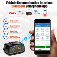Icar Pro BT 4,0 OBDII escáner de diagnóstico automático de coche Android IOS Aplicación de teléfono adaptador obd2