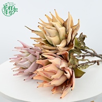 Majestueuze gigantische 70cm kunstmatige koningsprotea bloem van zijde, grote bloeigrootte, exotische uitstraling voor bruiloft, binnenhuisdecoratie, centerpiece.