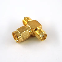 Adaptador Coaxial RF de 50 ohmios en Forma de T, Conector SMA Macho a RP SMA Hembra