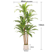 Plantes artificielles de dracaena à haute simulation, dracaena fragrans, herbe artificielle décorative, feuilles de type feuille, maison, bureau, extérieur