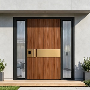 Modern <b>Polymer</b> Push and Pull Doors with Finished Surface, Luxury Exterior Entry Door for Villa Residential Home - Product Image 2