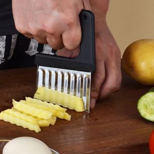 Cuchillo manual ondulado para cortar patatas, verduras y frutas en rodajas, picador de patatas, máquina para hacer patatas fritas - Product Image 3