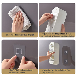 Boîte à épices de type tiroir en plastique de cuisine avec cuillère Support d'assaisonnement multifonction sans poinçon Boîte d'assaisonnement murale - Product Image 4