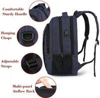 Notebook Tahan Air Grosir Tas Laptop Oxford Pria Tas Travel Logo Kustom Tas Sekolah Ransel dengan USB