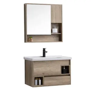 Desain Terbaru Furnitur Kamar Mandi Eropa Lemari Kabinet Cermin Mandi Wastafel Tersembunyi Vanity Lowes