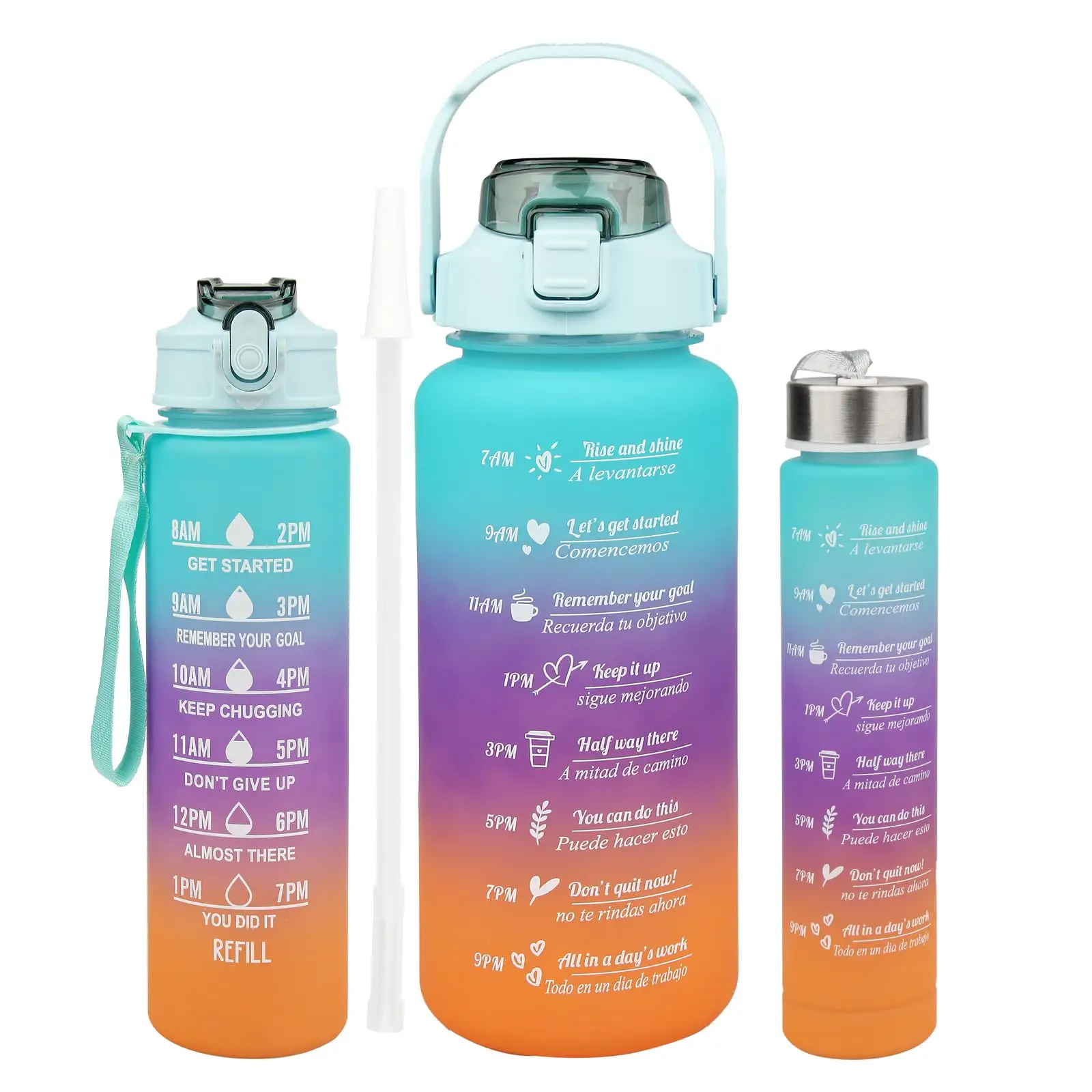 2024 vente chaude Portable écologique bouteille d'eau mignon recyclable couleur 3 pièces sport bouteille d'eau pour l'escalade et le Camping