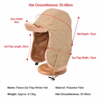 Chapeau d'aviateur en polyester avec cache-oreilles, bonnet chaud d'hiver pour hommes, femmes, unisexe, pour l'extérieur, la neige