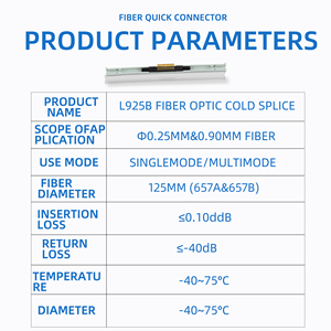 Bộ 5 đầu nối cáp quang <span class=keywords><strong>FTTH</strong></span> cơ khí L925BP, đầu nối cáp thả, đầu nối sợi quang trần, đầu nối lạnh, đầu nối nhanh sợi quang - Product Image 3
