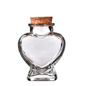 Venta al por mayor en forma de corazón transparente caramelo deseando botella Mini luna de miel vacía tarro de vidrio tapa de corcho de alta calidad para la cocina de la escuela trasera - Product Image 1