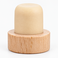 Couvercle rond en bois avec bouchon en caoutchouc de silicone pour l'étanchéité des bouteilles, bouchon en liège naturel, OEM personnalisé