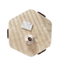 Table basse VBD style Wabi-Sabi en bois massif avec plateau en travertin, forme irrégulière, minimaliste, rétro, pour salon, meubles de maison, petite taille
