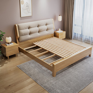 Solid Wood Storage Bed 1.5M 1.8M <b>Pine</b> Frame Modern Minimalist Bedroom Furniture Low Box Design Adult Use - Product Image 3