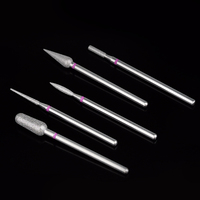 Ensemble professionnel de fraises à ongles en diamant OEM, argentées, avec tige de 3/32 pouces (2,35 mm) pour le raffinage de la surface des ongles naturels, pour salon de manucure