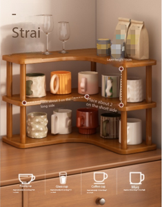 Étagère de rangement d'angle de bureau Maxfree en bois à trois niveaux, non pliable, de type vertical, multifonctionnelle pour articles divers et ateliers - Product Image 2
