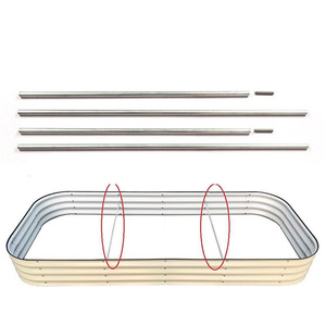 Wholesale Outdoor Galvanized <b>Planter</b> <b>Raised</b> Garden Beds with Safety Edging and Link Poles for Home Use - Product Image 1