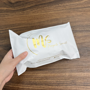 10x13 inch Wholesale Matte Peach Poly Mailers Custom Gold Print Logo Shipping Envelopes For Clothing Boutique Packaging - Product Image 4