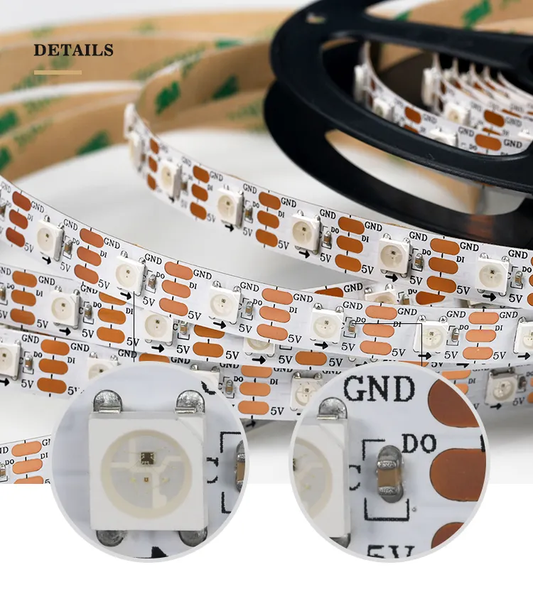 FACTORY CUSTOM 12v RGBW RGB 5v Addressable 144 sk6812 Pixel Tape ws2812b Strips Christmas Led Light