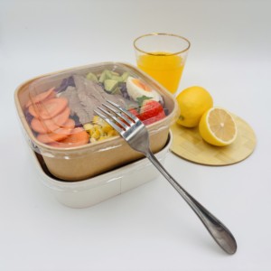 Marrone carta Kraft usa e getta Lunch Box ristorante <span class=keywords><strong>cibo</strong></span> <span class=keywords><strong>da</strong></span> <span class=keywords><strong>asporto</strong></span> imballaggio UV rivestimento opaco laminazione per uso alimentare per alimenti in scatola - Product Image 1