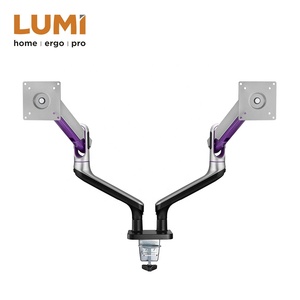 LUMI Dual Monitor Desk Mounts Premium <span class=keywords><strong>Double</strong></span> VESA Aluminium Swivel Spring-Assisted Monitor Arm Stand for 32 Inch Computer Screen - Product Image 6