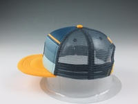 Mode populaire 5 panneaux mousse personnalisé 3D broderie cuir Patch maille camionneur casquette à bord plat