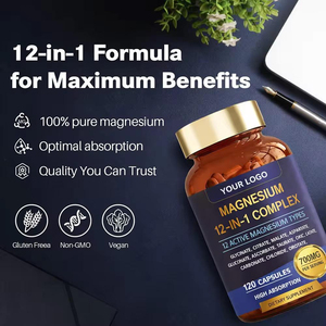 Complexe de magnésium 12 en 1, 700 mg, complément de magnésium, glycinate, citrate, orotate, capsules pour la relaxation musculaire et cardiaque - Product Image 5