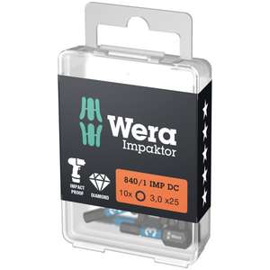 WERA - 05057603001 embouts hexagonaux Impaktor (10 pièces) (emballage libre-service)-EAN 4013288178701 INSERTS POUR EMBOUTS DE VISSAGE - Product Image 1