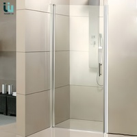 Cabine de douche à porte battante Twowinco avec cadre chromé, poignée lisse, quincaillerie, dimensions personnalisables, porte de douche en verre