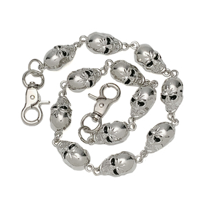 Custom <span class=keywords><strong>SIlver</strong></span> Chapeamento Crânio Forma Metal Calça Correntes Estilo Ocidental Vintage Cinto para Jeans - Product Image 3