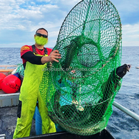 Jaula grande para peces, red de pesca de alta mar, 70*140cm, color verde, trampa de resorte para bacalao negro, para EE. UU.