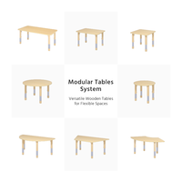 Meubles de classe en bois Montessori modernes pour l'école maternelle, ensemble table et chaise avec chevalet pour l'école et la garderie